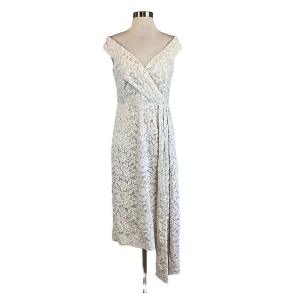 Eliza J Dresses & Skirts - Eliza J Women's Cocktail Dress Size 6 Ivory White Lace Off the Shoulder Sheath